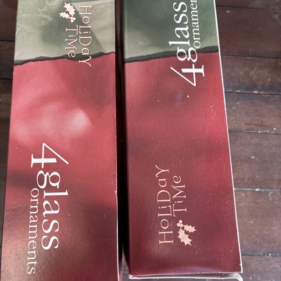 Vintage Krebs Lot of 6 Glitter Hand Painted Doves Blue Glass Ball Ornaments - Picture 8 of 9